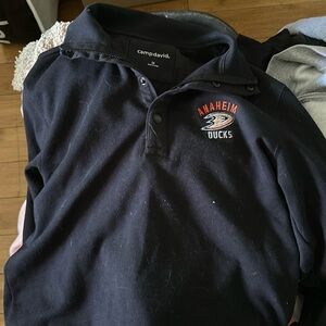 long sleeve quarter,Anaheim Ducks hockey logo